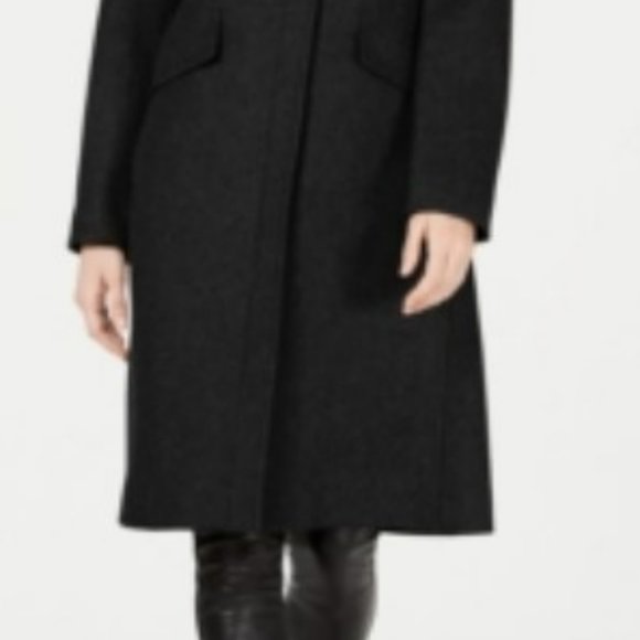 Vince Camuto Medium Wool-Blend Coat, Black, 12 - Picture 2 of 9